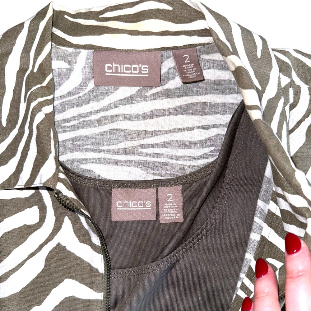 Chicos zebra linen vest set - Size L (2) - Picture 4 of 5